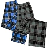 SOLY HUX Men's Plaid Pajama Pants 2 Packs Elastic Waist Sleep Bottoms Loungewear