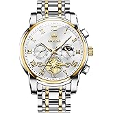 OLEVS Watches Men Waterproof Luxury Big Face Mens Watch Stainless Steel Quartz Analog Dress Watches for Men Luminous Multifunction Man Watch Relojes De Hombre