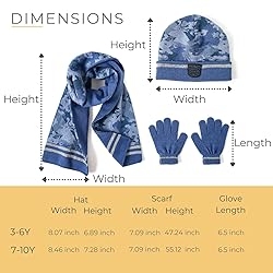 accsa Kids Boy Warm Beanie Blue Camo Reflective