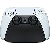 PlayVital Solid Black Controller Display Stand for ps5, Gamepad Accessories Desk Holder for ps5 Controller with Rubber Pads