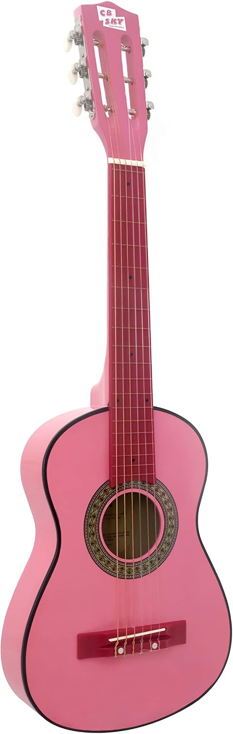 CB SKY 30-inch (76cm) Pink Classical Guitar/Girls Gift/Kids Musical Instrument, Medium - Image 3