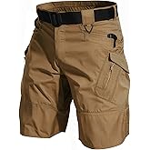 AUTIWITUA Men's Hiking Shorts Waterproof Tactical Cargo Short Pants Quick Dry Work Shorts with Multi Pockets(No Belt)