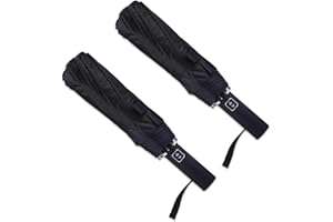 Bluinzi 2 Packs Double 10-Rib Compact Travel Umbrella for Rain and Sun - Small Automatic Folding Umbrella - Sturdy Portable Windproof Umbrella for Car Home Suitcase and Backpack