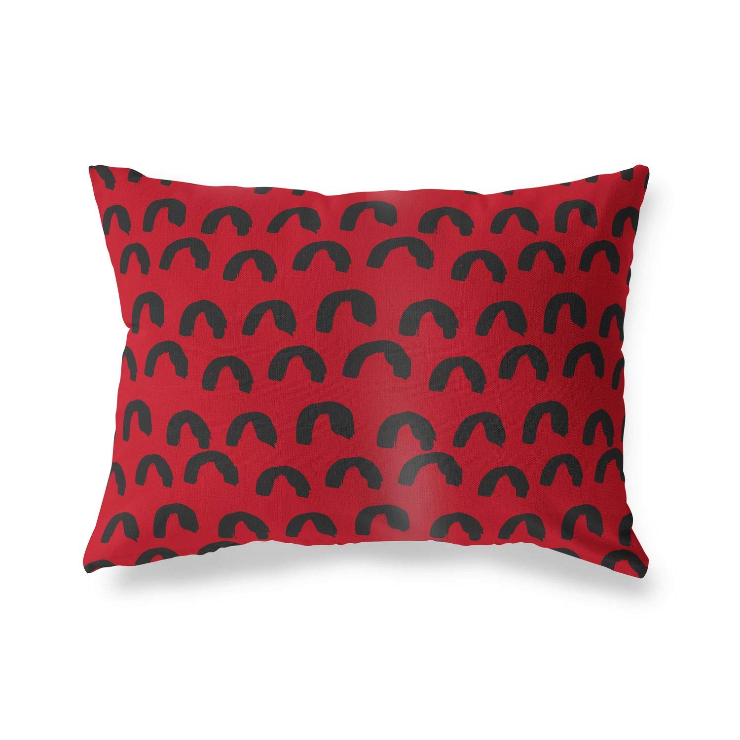 Bonamaison Decorative Cushion Cover Red & Black, Throw Pillow Covers, Home Decorative Pillowcases for Livingroom, Sofa, Bedroom, Size: 35x50 Cm - Designed and Manufactured in Turkey