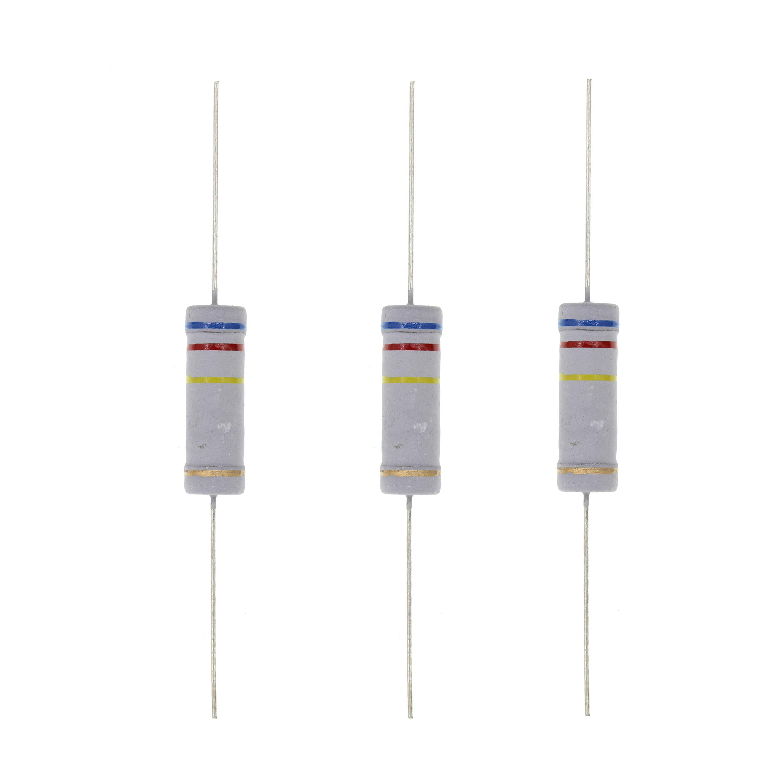 HUABAN 10PCS 5W 5 Watts 620K 620K Ohm 5% Metal Oxide Film Resistor