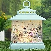 Easter Snow Globe Lantern Easter Decorations for The Home, Light up Easter Bunny Egg Decor with Timer, Glitter Spring Decorations Gift Holiday Table Top Decor