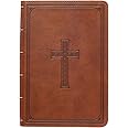 KJV Holy Bible, Large Print Compact, Saddle Tan Faux Leather w/Ribbon Marker, Red Letter, King James Version