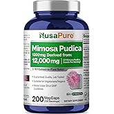NusaPure Mimosa Pudica Seed 10:1 Extract, 1200 mg Equivalent to 12,000 mg 200 Veg Capsules (Non-GMO, Vegan)