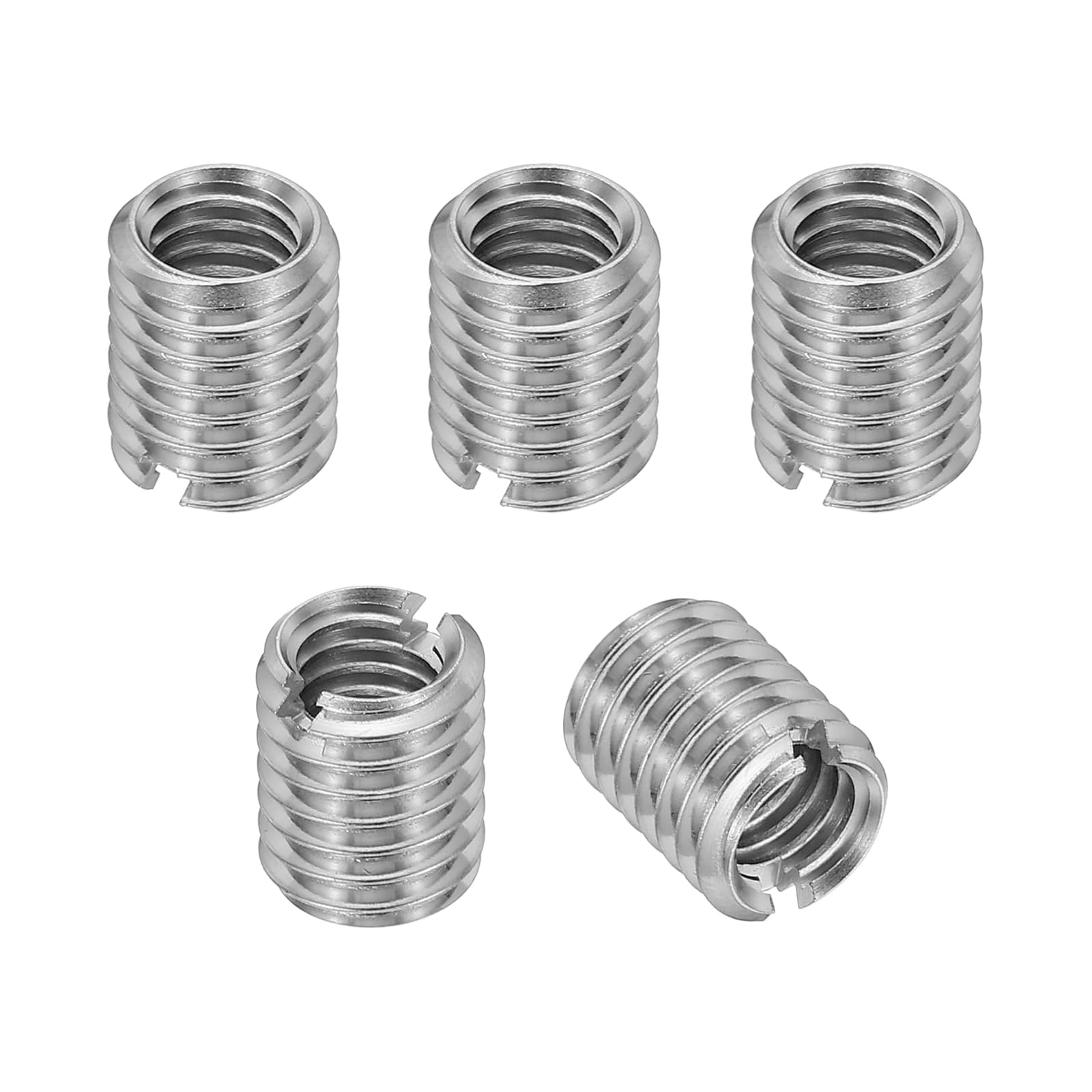 PATIKIL 316 Stainless Steel Thread Adapters Sleeve Reducing Nut, 5 Pcs M8 x 1.25 Male to M6 x 1 Female Repairing Insert Nut Screw Reducer Conversion Fastener 10mm