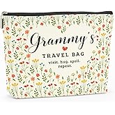 Grammy's Travel Bag Mothers Day Makeup Bag Grandma Gifts Grandma Birthday Gifts Funny Coloful Floral Cosmetic Bags for Women Nana Gigi Mimi Nanny Granny Mom Chirstmas Appreciation Retirement Gift
