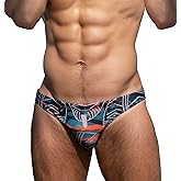 EASEJUICY Mens Bikini Swimwear Sexy Swimsuit Gradient Design Swim Briefs with Drawstring Low Waist Bathing Suit
