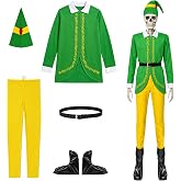 12 Ft Skeleton Elf Outfits, Giant Christmas Skeleton Costume Accessories | 5 Pcs 12Ft Skeleton Christmas Clothing Accessories with Hat for Home Outdoor Party Yard Patio Holiday Decorations
