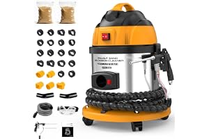 PLAYOCCAR Walnut Blaster 13L 110V Carbon Cleaning Machine with 23 Adapters | Complete Blasting Kit for Carbon Deposit Removal, Includes 4.5lbs Walnut Sand, Intake & Exhaust Valve Cleaning