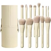 Vynestra Makeup Brushes Buttery Blends 12 Travel Face&amp; Eye Makeup Brush Set | Portable Brush Case included,Mini Make up Brush Set labeled Complete with Foundation,Concealer,Blending,Blush,Eyeshadow Brush