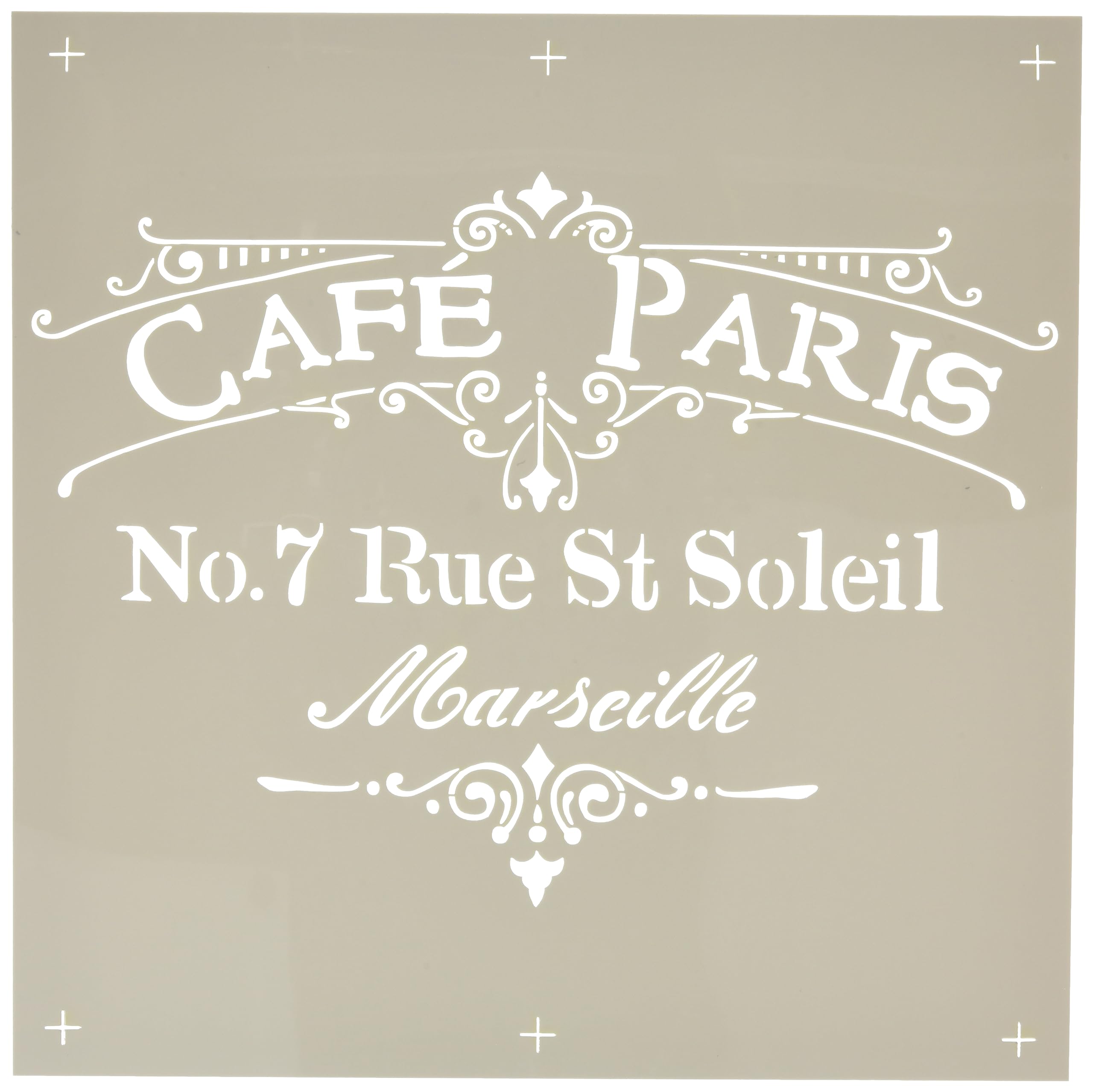 Rayher 38904000 Reusable Stencil with Café Paris Design, Stencil Mask for craft and home décor projects