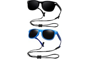 COOLSOME Kids Flexible Polarized Sunglasses for Boys Girls Age 3-10 with Straps