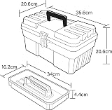 Akro-Mils 09514CFT 14-Inch Plastic Art Craft Storage Tool Box Semi-Clear view 3