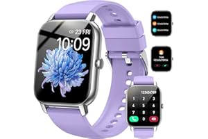 NERUNSA Smart Watch(Answer/Make Call), 1.85" Smartwatch for Women IP68 Waterproof, 100+ Sport Modes, Fitness Activity Tracker Heart Rate Sleep Monitor Pedometer, Smart Watches for Android iOS, Lavender Purple