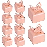 VGOODALL 50PCS Party Favor Boxes, 2.4" x 2.4" x 1.8" 3D Butterfly Candy Boxes Pink Baby Shower Favors for Wedding Birthday Party Gift