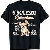 5 Funny Rules for Chihuahua Cute Dog Lovers Chihuahuas Owner T-Shirt