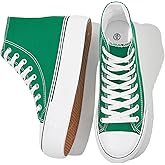 FRACORA Womens High Top Canvas Shoes White Black Platform Sneakers Lace Up Shoes for Women