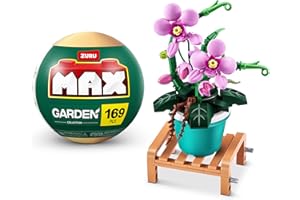 MAX BUILD MORE MAX Premium Garden Pot Plants Building Bricks Collection (up to 233 Pieces, 6 to Collect). (Phalaenopsis, 1 Capsule)