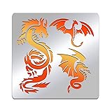BENECREAT 6x6" Dragon Metal Stencils, Chinese