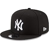 New Era Unisex-Adult MLB 9Fifty Black White Primary Logo Adjustable Snapback Hat Cap One Size Fits All