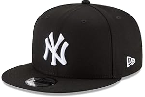 New Era Unisex-Adult MLB 9Fifty Black White Primary Logo Adjustable Snapback Hat Cap One Size Fits All