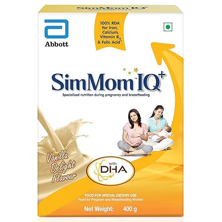 SimMom IQ+ Maternal Nutrition with DHA Health Drink - 400g (Vanilla)