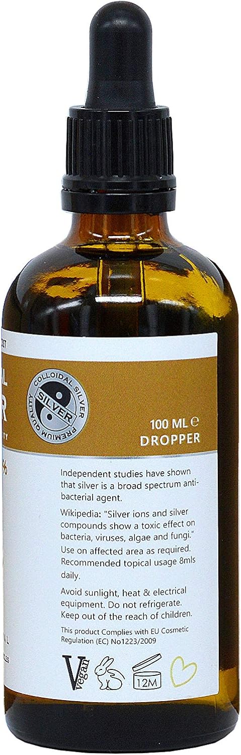 Nature's Greatest Secret True Premium Quality Antibacterial Colloidal Silver Dropper Bottle 100ml, Amber, 100 ml (Pack of 1) - Image 4