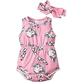 Mioglrie Baby Girl Clothes Newborn Girl Clothes Summer Infant Baby Girl Outfits Romper Headband Clothing Sets