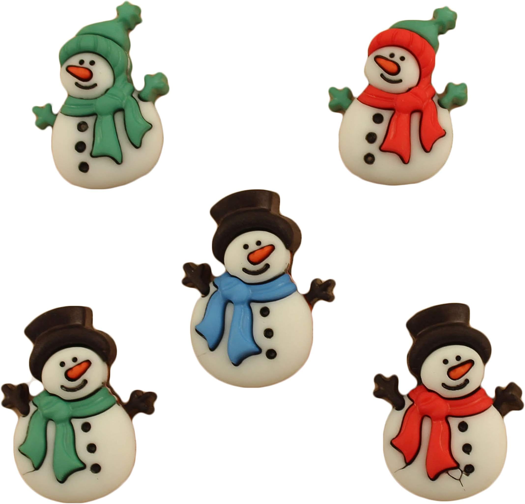Buttons Galore and More Christmas Collection of Decorative Novelty Buttons Embellishments for Craft and Sewing DIY Holiday Projects (Jolly Snowmen)