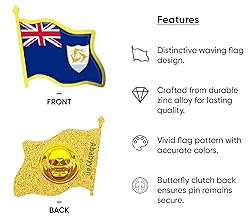 Anguilla Flag Lapel Pin - Enamel Metal National