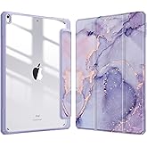 Fintie Hybrid Slim Case for iPad Air 3rd Generation 10.5" 2019 / iPad Pro 10.5 Inch 2017 - [Built-in Pencil Holder] Shockproof Cover with Clear Transparent Back Shell (Lilac Marble)