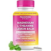 Pink Stork Magnesium Glycinate, L-Theanine, Lemon Balm - Melatonin-Free Magnesium for Sleep Support - Natural Calm and Relaxation - 90 Capsules