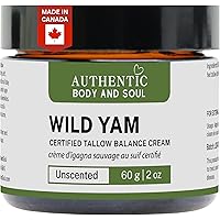 Organic Wild Yam Cream for Women, Natural, Authentic Women's Wild Yam Root Oil Cream Unscented Balancing Yam Cream with Canad