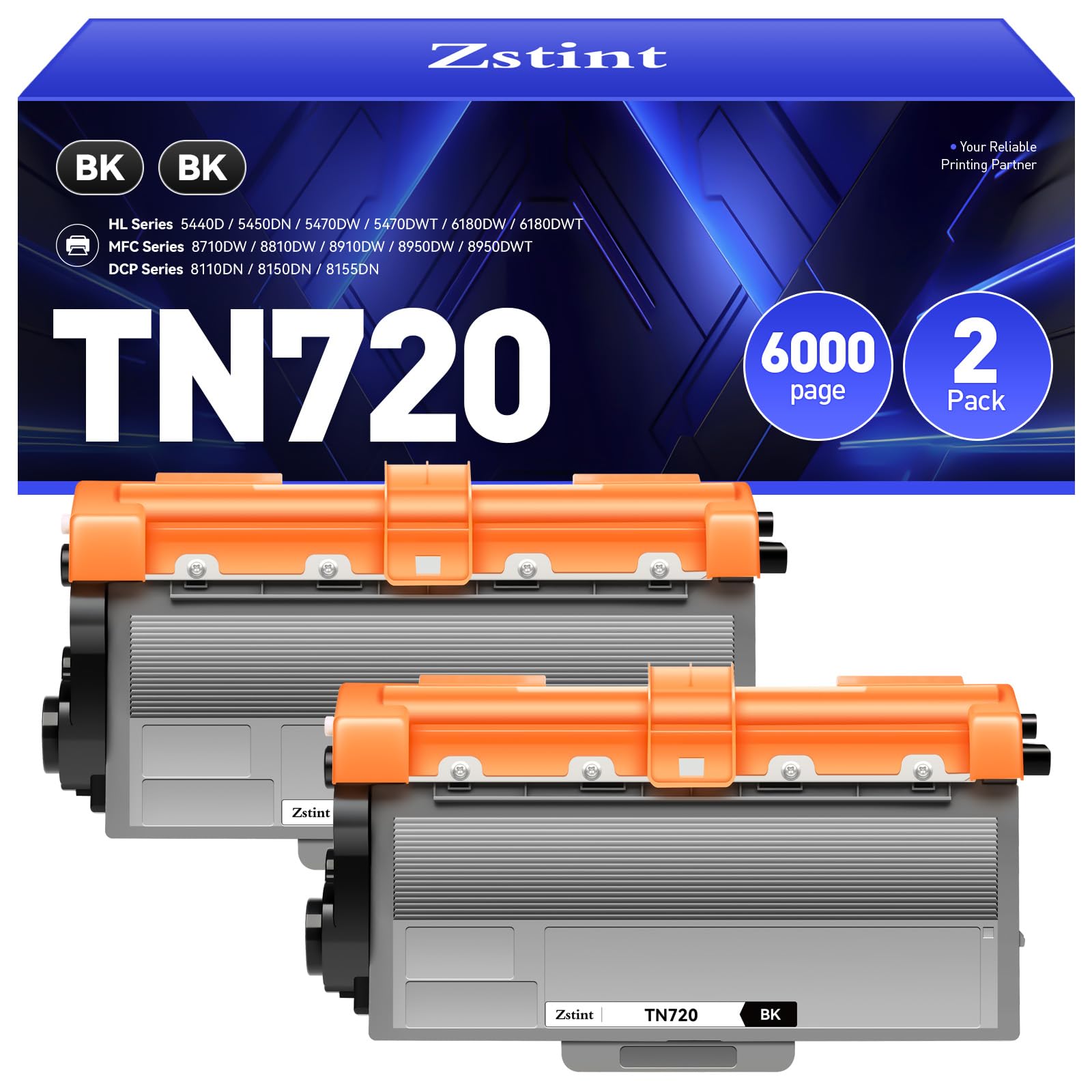 TN720 Toner Cartridge Black 2-Pack Replacement for