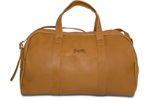 PANGEA BRANDS MLB Atlanta Braves Tan Leather Corey Duffel Bag