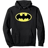 DC Comics Batman Vintage Black &amp; Yellow Batman Logo Pullover Hoodie