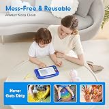 SGILE Magnetic Drawing Board for Toddlers 1 2 3 Years Blue with Stamps view 6