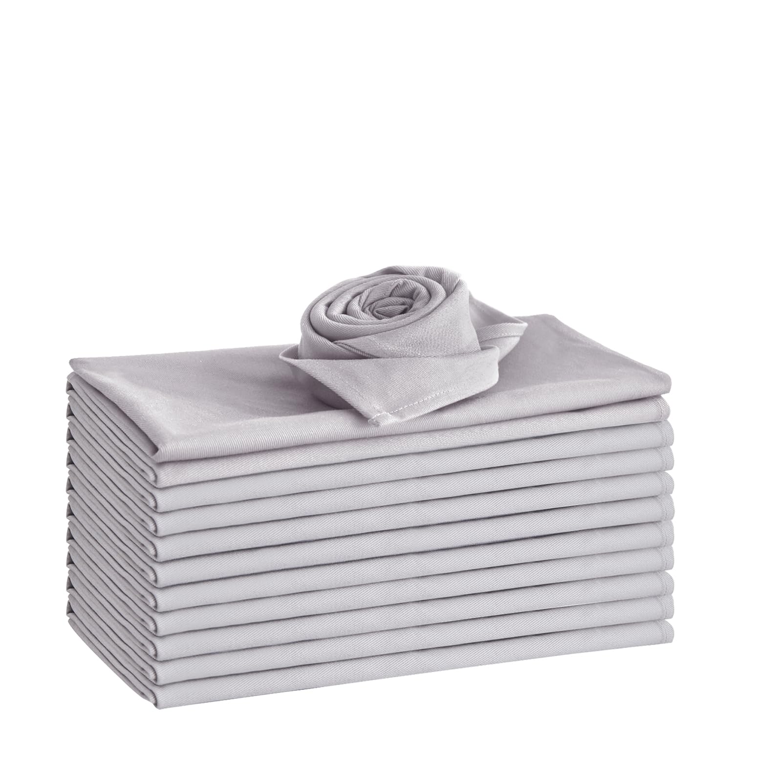 WAITER TREE Cotton Cloth Napkins 50 x 50 cm 12pcs Soft Absorbent Washable Napkins Cloth for Dinner Hotel Restaurant Parties Grey