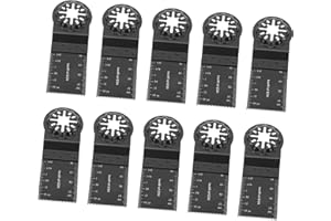 Crovakeu 10-Piece Oscillating Saw Blade Set with Starlock Interface, Professional High Carbon Steel Multi-Tool Blades for Woo