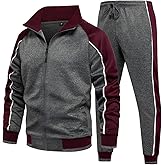 DUOFIER Men Tracksuit Set Full-Zip Sweatshirt Jogger Sweatpants Warm Sports Suit Gym Training Wear