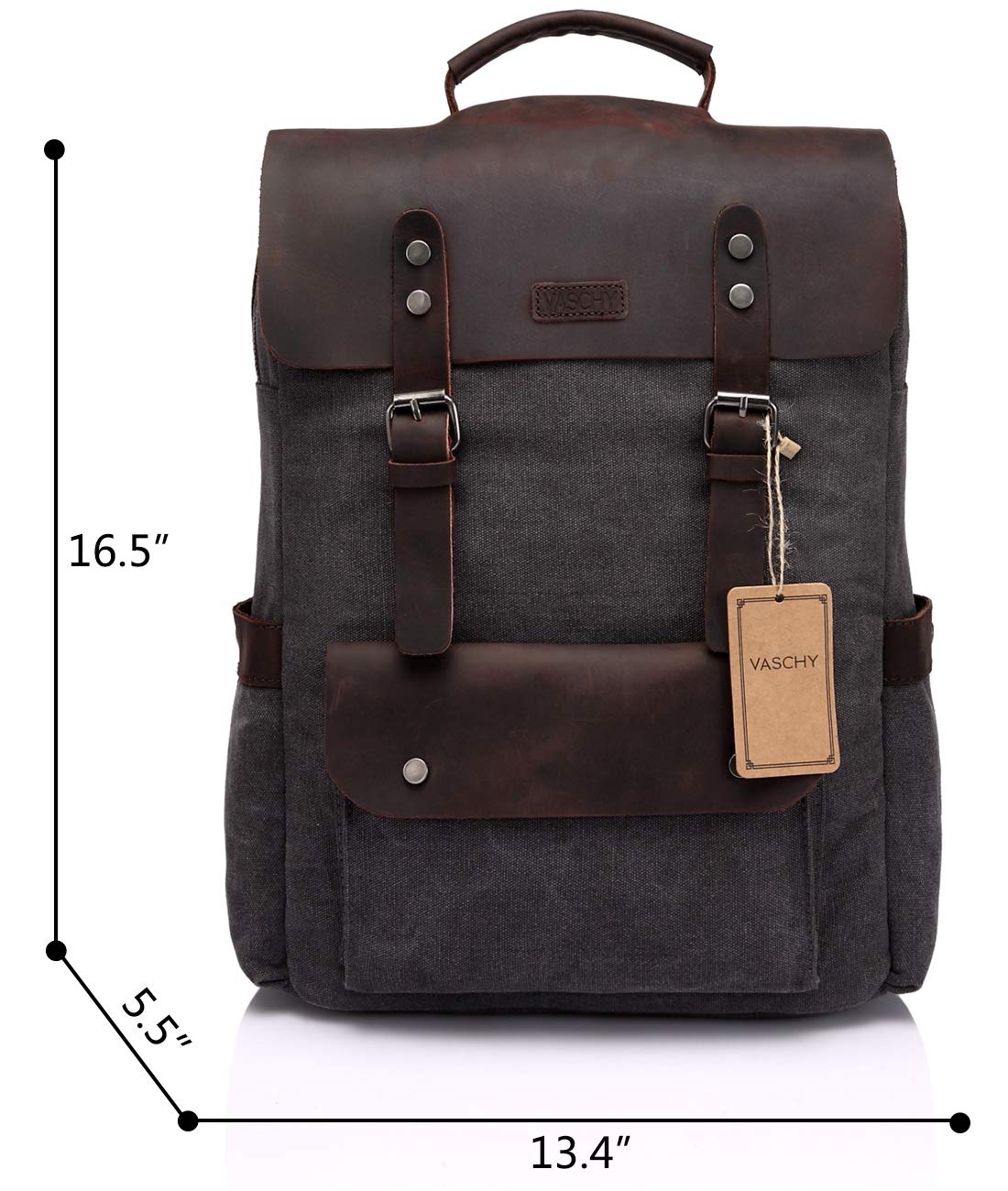 Vaschy leather laptop backpack Clearance