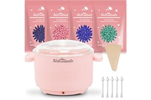 MAROMAMIX Waxing Kit -Silicone Wax Warmer for Hair Removal with 4 Packs of Hard Wax Beads, Portable Electric Silicone Wax Machine for Full Body Face Eyebrows Bikini Brazilian at Home Waxing Kit for Women Men