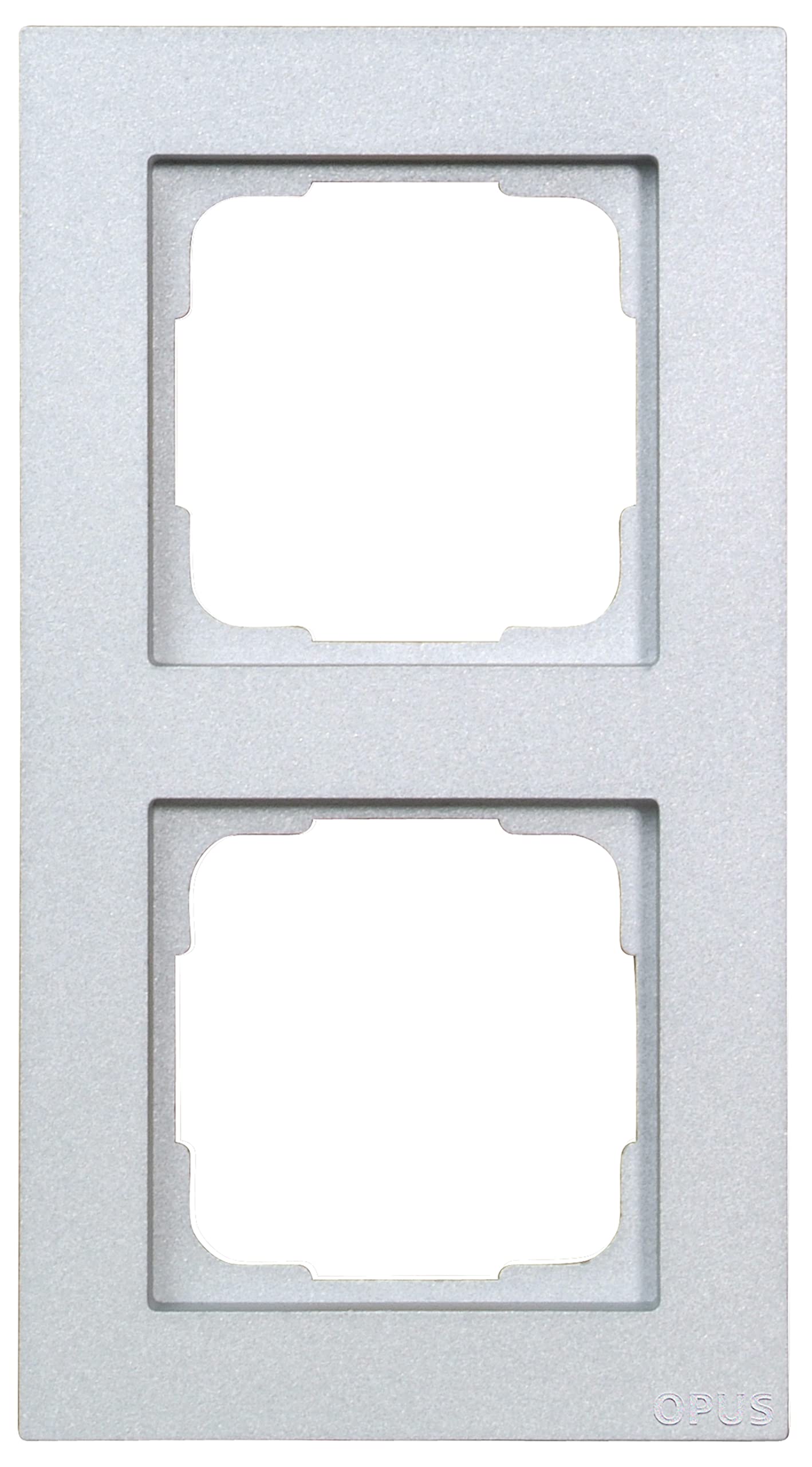 OPUS® 55 Cube Socket Covers Frame Design 2-fold, Colour: Aluminium/Silver/Silky Gloss