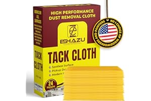 EZ ESHAZU Eshazu Premium Tack Cloth (Pack of 24) – Professional Grade Dust and Particle Remover for Woodworking and Painting – Tack Rags for Surface Cleaning – Silicone & Wax Free, Anti-Static