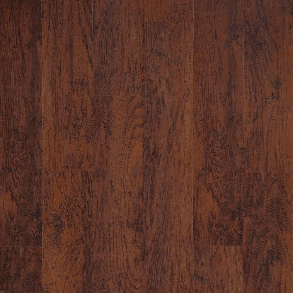 Traffic Master Dark Brown Hickory Wood Laminate Flooring Amazon