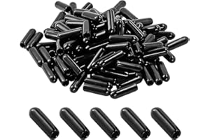 Jamiikury 120PCS Screw Thread Protectors 3mm ID Rubber End Caps Vinyl Flexible End Caps Round Tube Bolt Cap (Black, 120PCS)